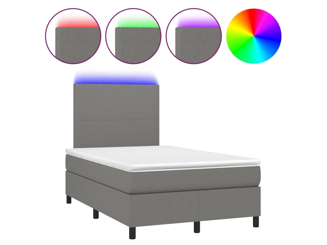 Box Spring Bed, Box Spring Beds Vidaxl Cinzeto Tecido (120 X 200 Cm)
