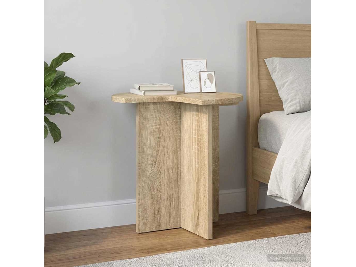 Vidaxl Mesa Lateral Carvalho Sonoma Ø 39 X 38 Cm Derivados De Madeira