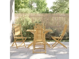 Vidaxl 5 Pcs Conjunto De Jantar Para Jardim Bambu