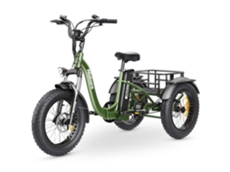 Triciclo Elétrico HIDOES Et1 com Bagageiro Traseiro, Motor Traseiro de 750 W e Torque de 85 Nm, Bateria Removível de 48 V e 20 Ah