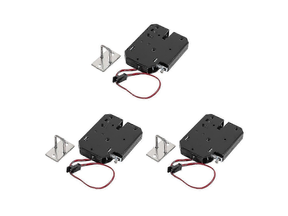 Fechadura magnética elétrica Slowmoose 3x 12V 2A com força de retenção de 150 kg/330 lb, fechadura eletromagnética à prova de falhas