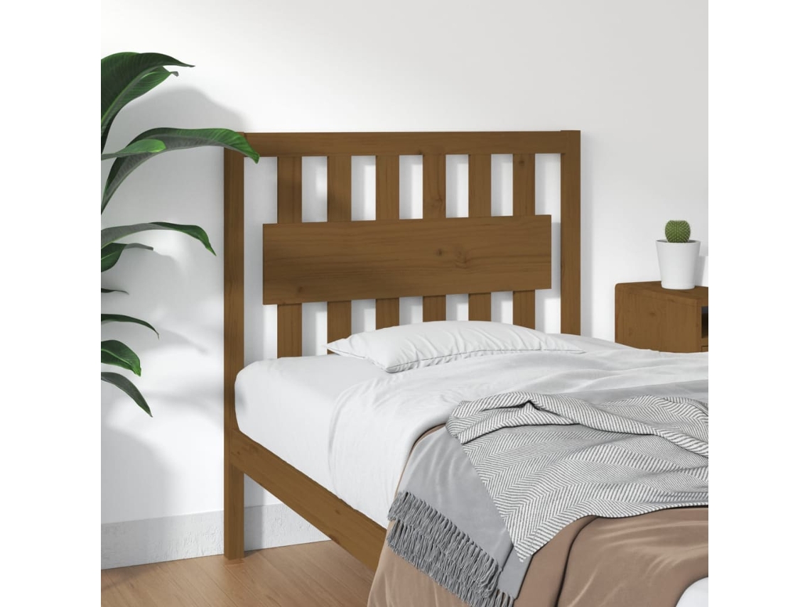 Vidaxl Cabeceira De Cama 95,5x4x100 Cm Pinho Maciço Castanho Mel
