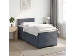 Vidaxl Cama Box Spring Com Colchão Cinzento-escuro 80 X 200 Cm Veludo