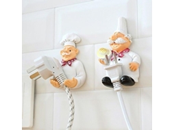 2 Pack Gancho Adhesivo De Resina Decorativo Cartoon Chef Para Parede Porta Armário Resistente