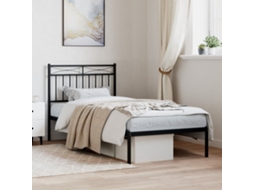 Vidaxl Estrutura De Cama Com Cabeceira 90x190 Cm Metal Preto