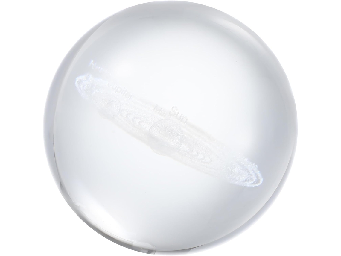 Esfera Cristal 3d Sistema Solar Tecnologia Corte Avançada Superfície Prata Maciça Decoração Elegante Presente GOKOCO