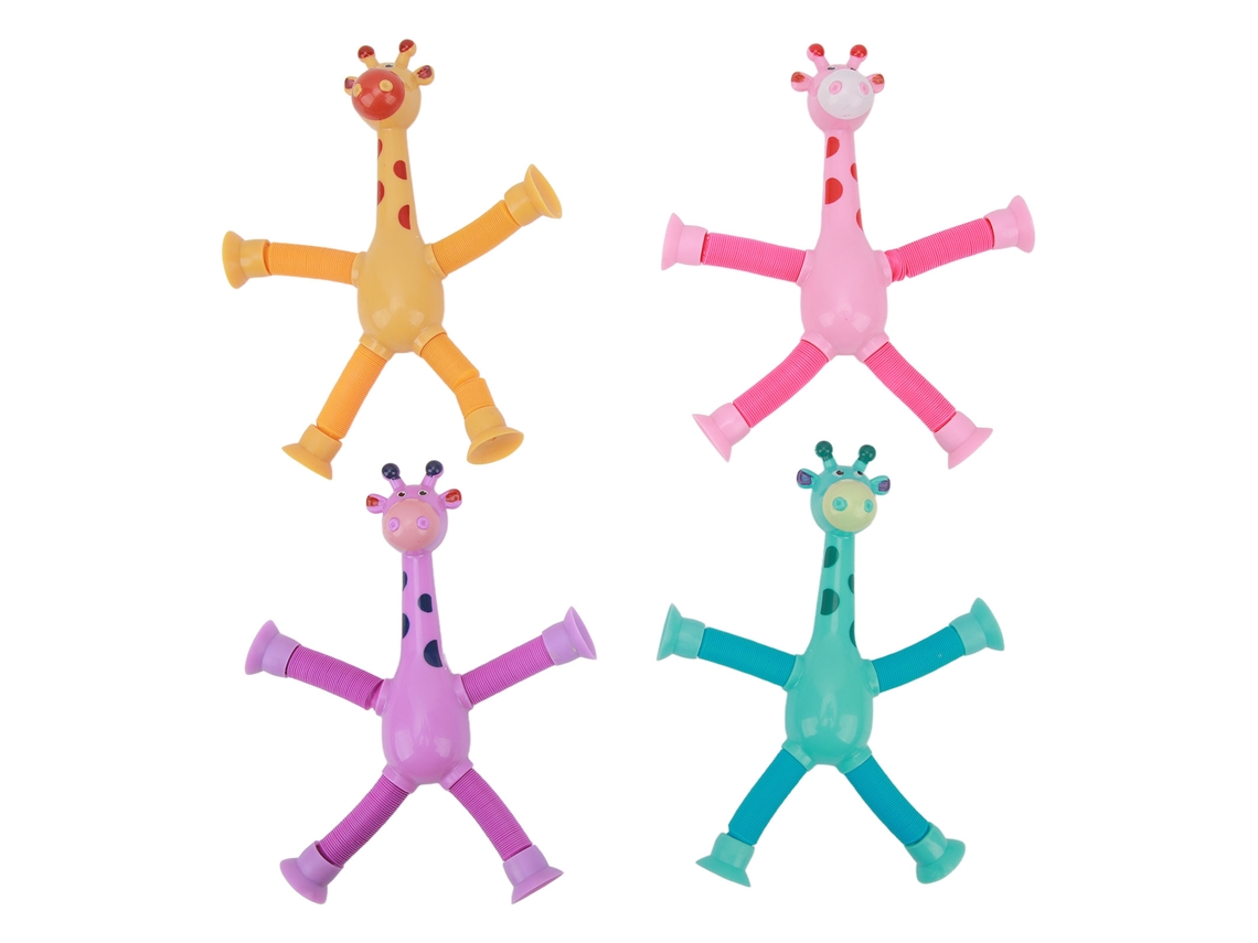 Mali 4pcs Brinquedo de Vácuo Telescópico com Luz Animal Fofo Educativo para Aliviar Estresse e Sensorial para Crianças e Adultos Girafa