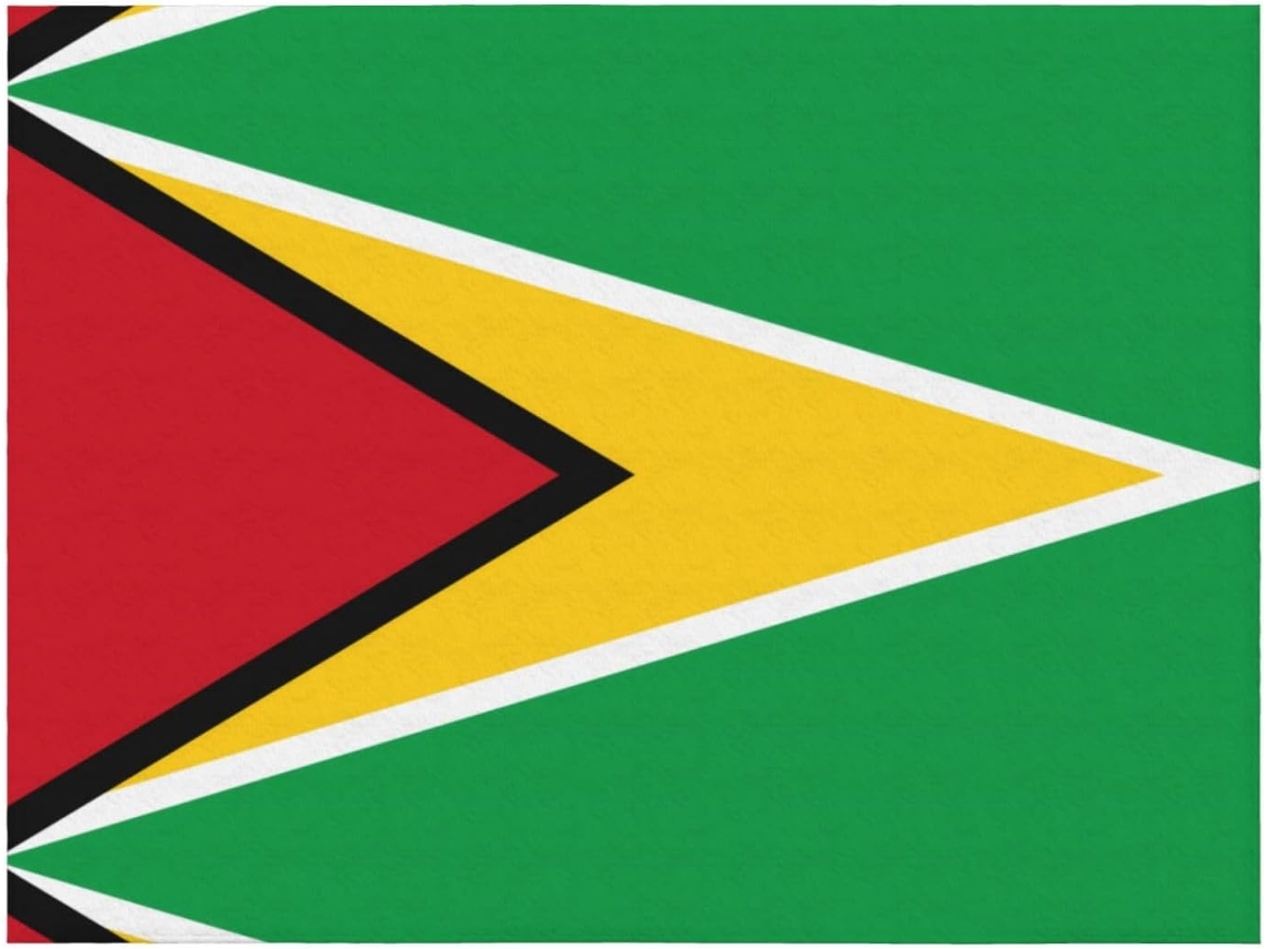 Manta de Flanela Ultramacia Phayah com Estampa da Bandeira Guiana Ideal para Sofá Cama Sala Estar Escritório e