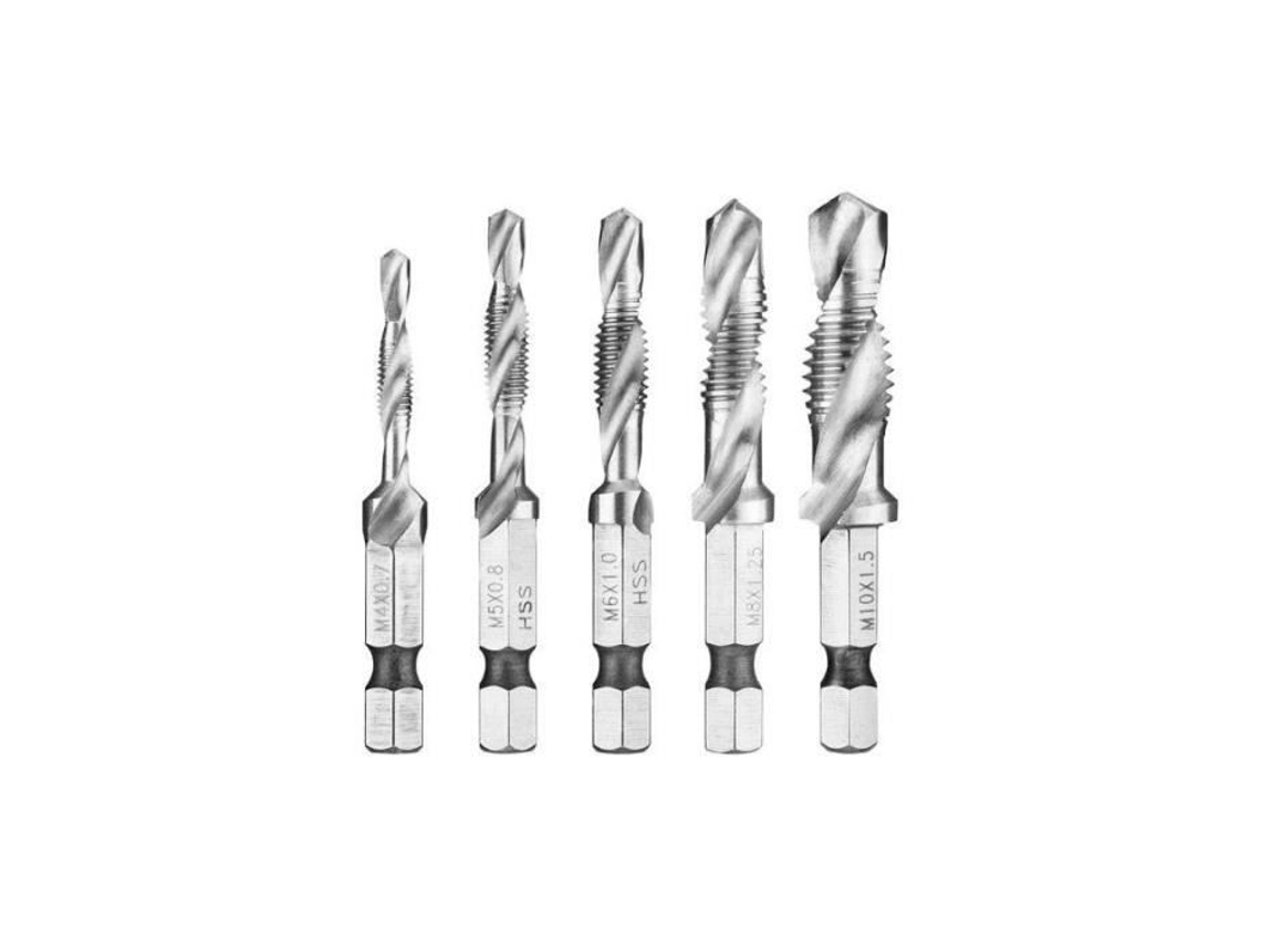 Conjunto de 5 Brocas de Rosqueamento FACOM