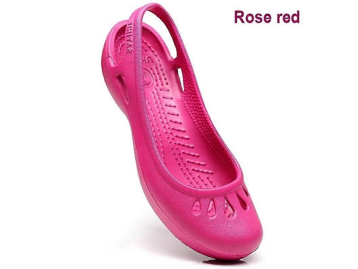 Zapatos Clog De Verano Ligero Antideslizante Para Mujer Sandalias Planas Nurse Playa Jelly W8 Rojo Rosa W8 Rojo Rosa