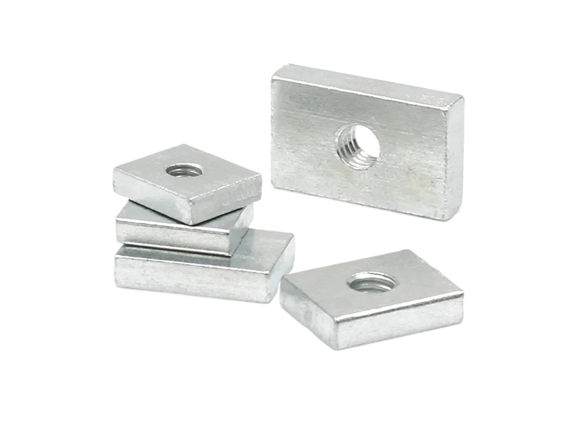 10-50 Peças Porca Quadrada M3 M4 M5 M6 M8 Porcas Retangulares De Bloco Deslizante Finas 10, M6x20x13x5