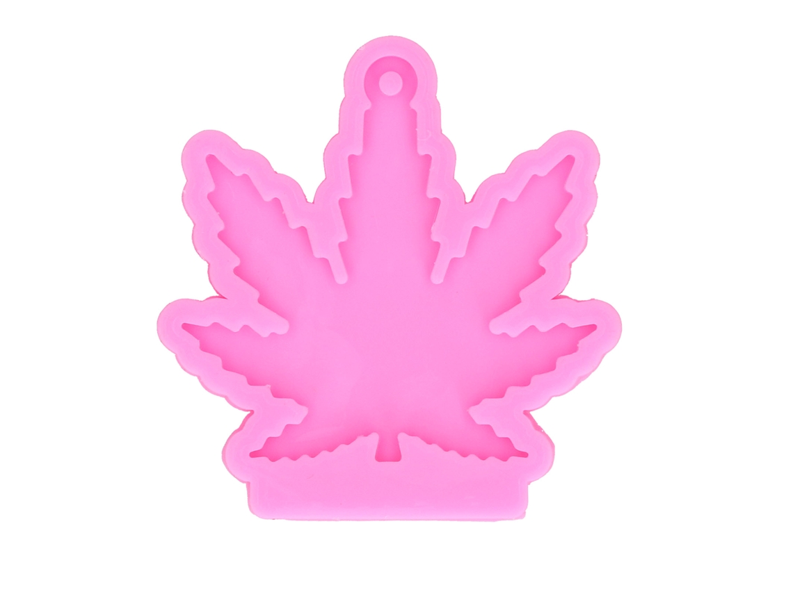 Mold De Silicone Para Chaveiro E Chocolate Com Borda De Folha