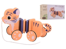 Tigre De Madeira Para Puxar Da Johntoy Brinquedos Da Família The Wildies Da Jouéco