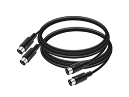 Lurelia Cabo USB MIDI Pack 2 Unidades DIN 5 Pinos 180° 0,9 M, Interface para Teclados, Pianos e Sintetizadores, iPhone e iPad