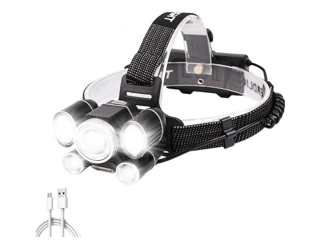 Lanterna De Cabeça Xp50.2 Led Head Lights Zoom Faróis Lanterna De Cabeça Recarregável Usb Yizhood (preta)