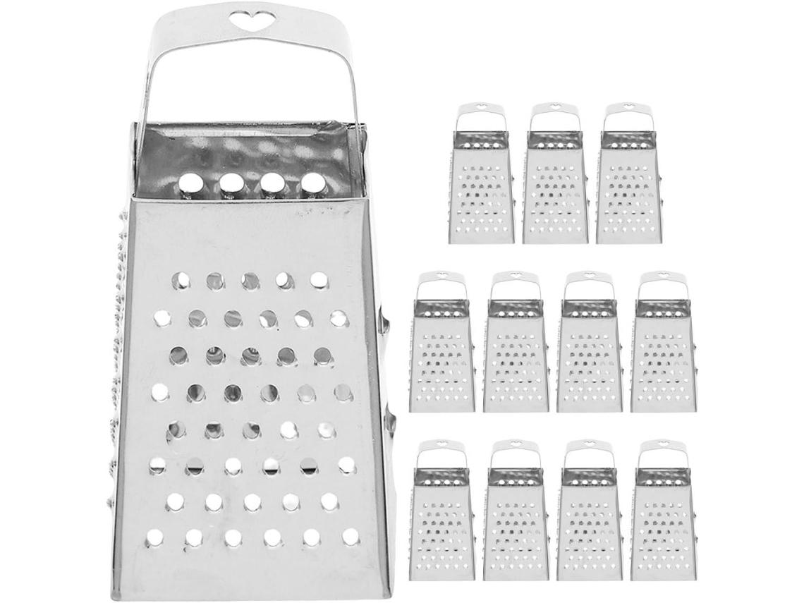 Conjunto De 12 Mini Raladores Queijo, Em Aço Inoxidável, 8, 9cm 3, 5 Polegadas Com Cabo Em Formato De Coração, Ralador