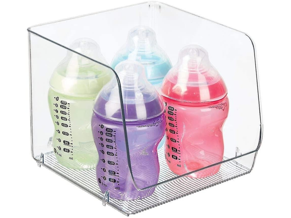 Cubo de Armazenamento Plástico Empilhável Grande para Alimentos e Suministros Infantis na Cozinha, Despensa e Creche