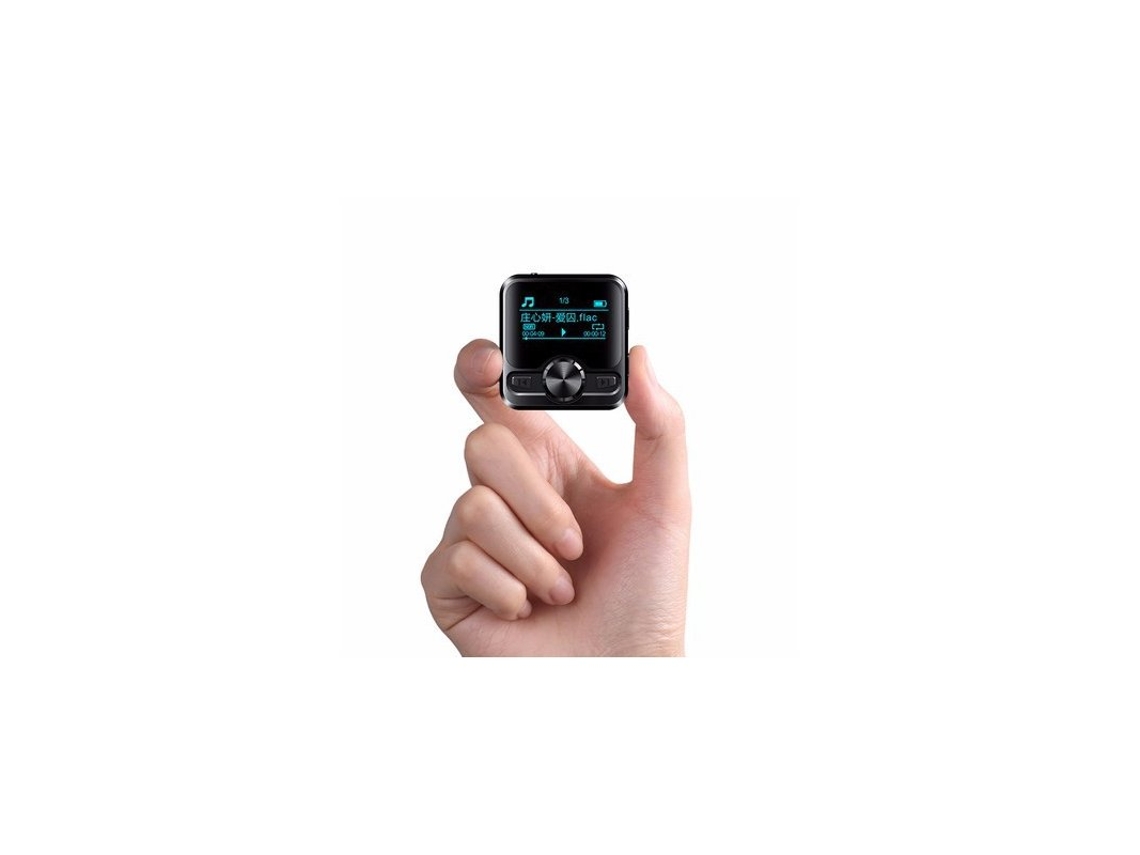 Leitor MP3 Display Colorido Oled de 1,2 Polegadas M9 Hifi Sports Bluetooth Clip Player Hifi Preto com Bluetooth