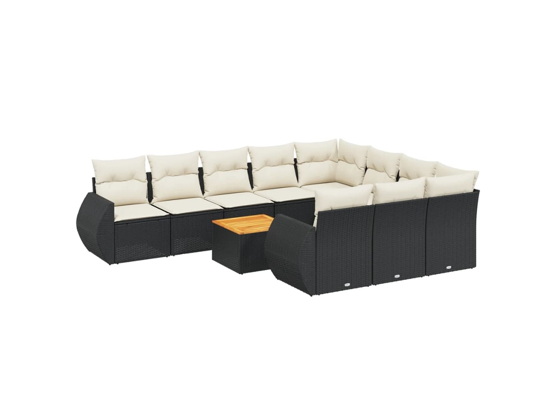 Garden Sofa Set, Garden Sofa Sets Vidaxl Preto Rattan / Vime (n/a)