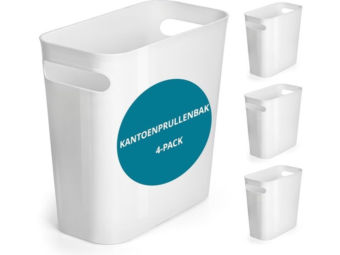 Escolha- Pote De Lixo 6 Litros - Conjunto De 4 - Plástico Durável - Pote De Lixo Para Quarto/escritório - Projeto Compacto - Punhos Para Confort