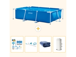 Intex Piscina Com Estrutura Retangular - 300x200x75 Cm - 5-peças S93