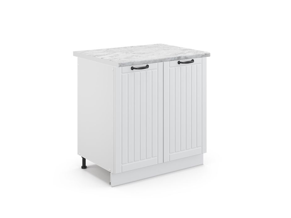 Móvel embaixo da pia Fame-Line, 80 cm, Mármore PT, Branco country, Vicco