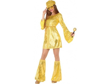 Fato de Mulher  Rapariga Disco Dourado (Tam: S - 34/38)