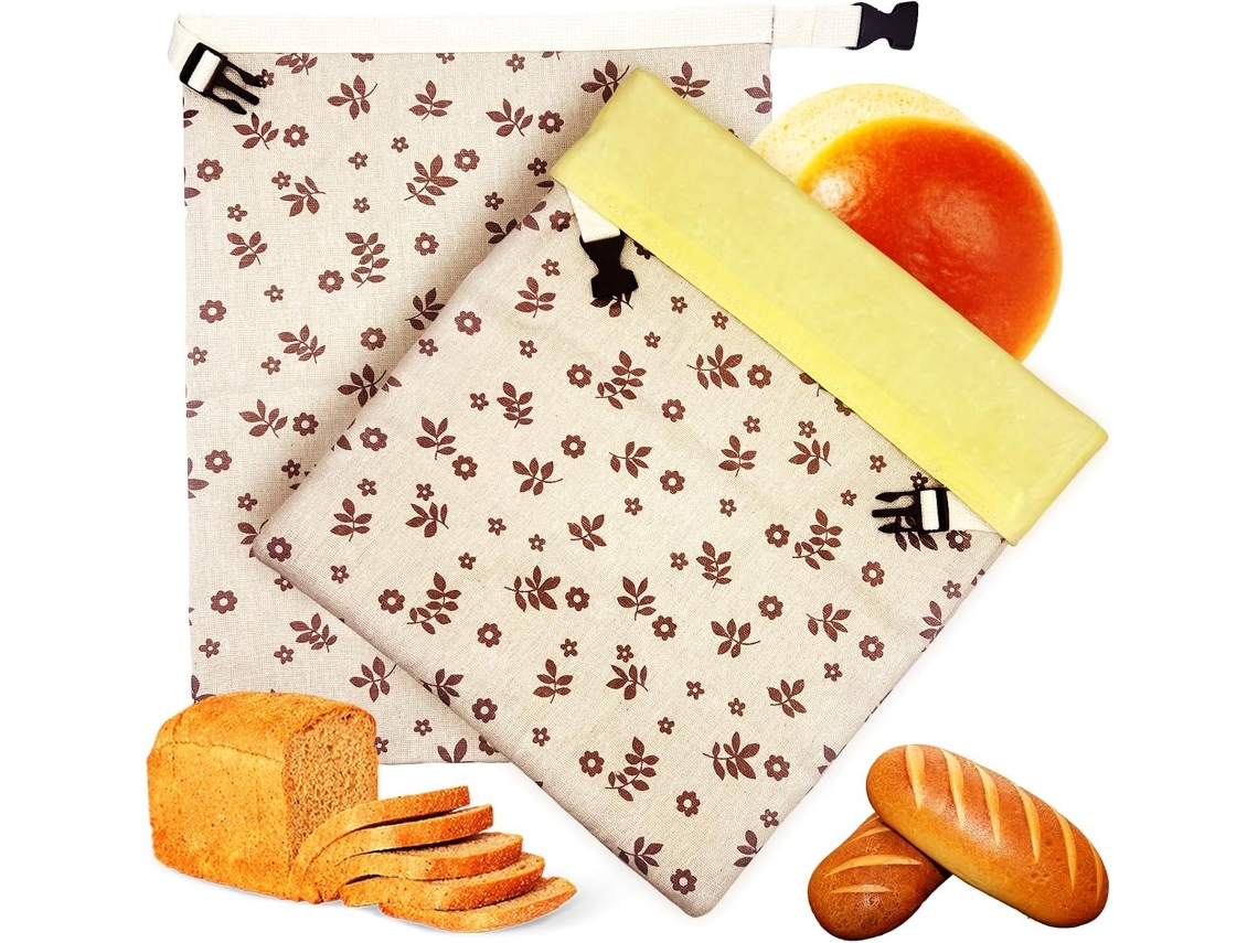 Conjunto De 2 Sacos Reutilizáveis, 40×30 Cm, Para Conservar Pão Caseiro De Fermentação Natural, Com Armazenamento Respirável