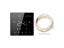 Termostato inteligente touchscreen app controle 16a aquecimento piso elétrico preto S/MARCA
