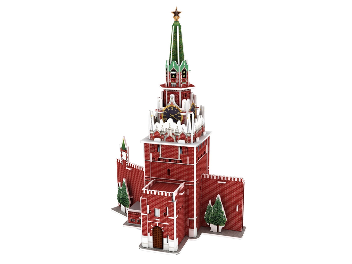 Quebra-cabeça 3d Da Torre Spasskaya De Moscou, 28 Peças, Papelão, 15x9x21 Cm.