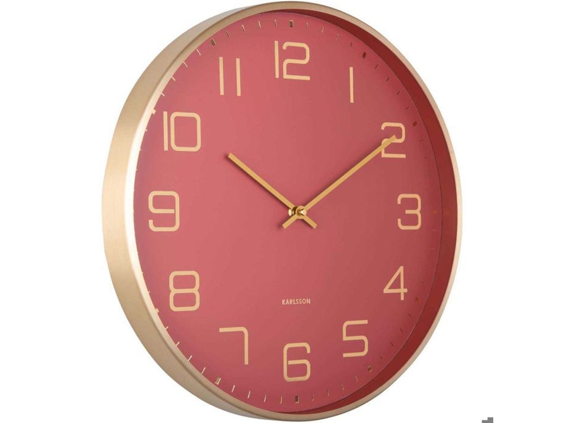 Relógio De Parede Redondo Elegance Glow Vermelho Karlsson