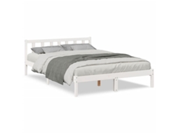 Bed Frame, Bed Frames Vidaxl Branco Madeira De Pinho (160 X 210 Cm)