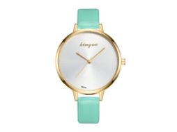Relógio de Pulso Feminino Analógico de Quartzo com Pulseira Pu Clássico Simples (menta)