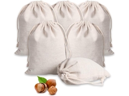 Sacola De Tecido Com Cordão, 20x30 Cm, Em Algodão, Juta, Reutilizável, Ideal Para Presentes, Joias E Cosméticos. Aquaforge