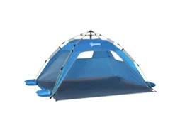 Barraca de Praia com Porta Articulada. em Poliéster e Fibra de Vidro. 220x173x120 Cm. Azul Celeste e Cinza Ge