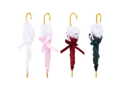 Primerox guarda chuva Miniatura para Casa de Bonecas Acessório Decorativo Fashion 1:12 Rosa Branco Verde Vermelho Marrom