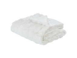 Colcha Peluda De Estilo Moderno Beliani Salka De Pelo Sintético Blanco 150x200x1.5