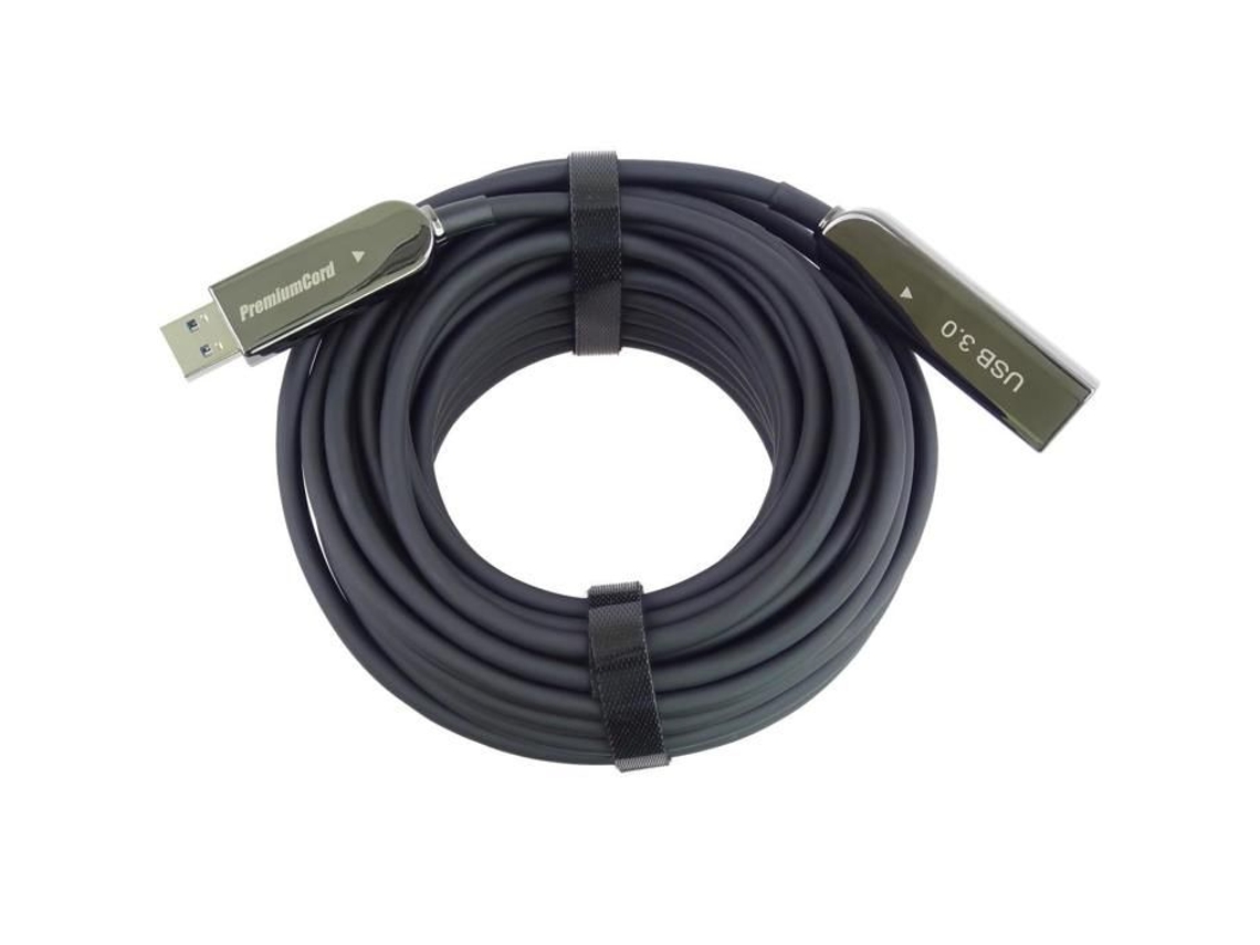 Cabo De Extensão Óptico Aoc Premiumcord Usb3.2 2.0 A/macho A/fêmea 15 M