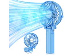 Ventilador Portátil De Mão Lalamoli, 4000mah, Dobrável, Mini-Com Carregamento Usb, Adequado Para Uso Pessoal, Viagens, Uso Sem Escritório, Azul