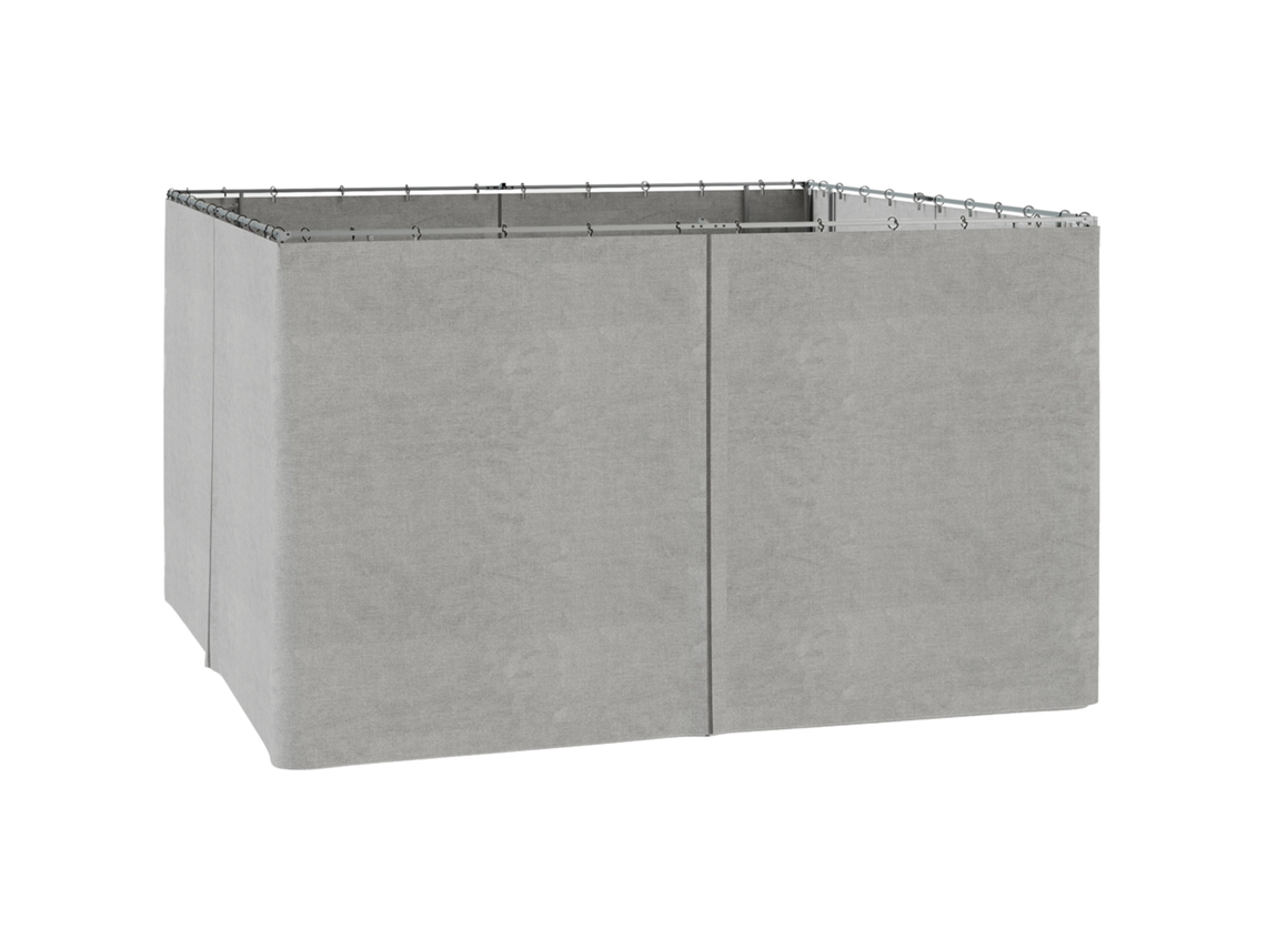 Conjunto de 4 Paredes Laterais Gazebo 3,5x2 M 48 Ganchos Argolas Cinza Claro S/MARCA