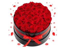 27 Rosas Eternas Românticas Em Caixa Redonda 227 X 227 X 140 Mm Cor Vermelha Vevor