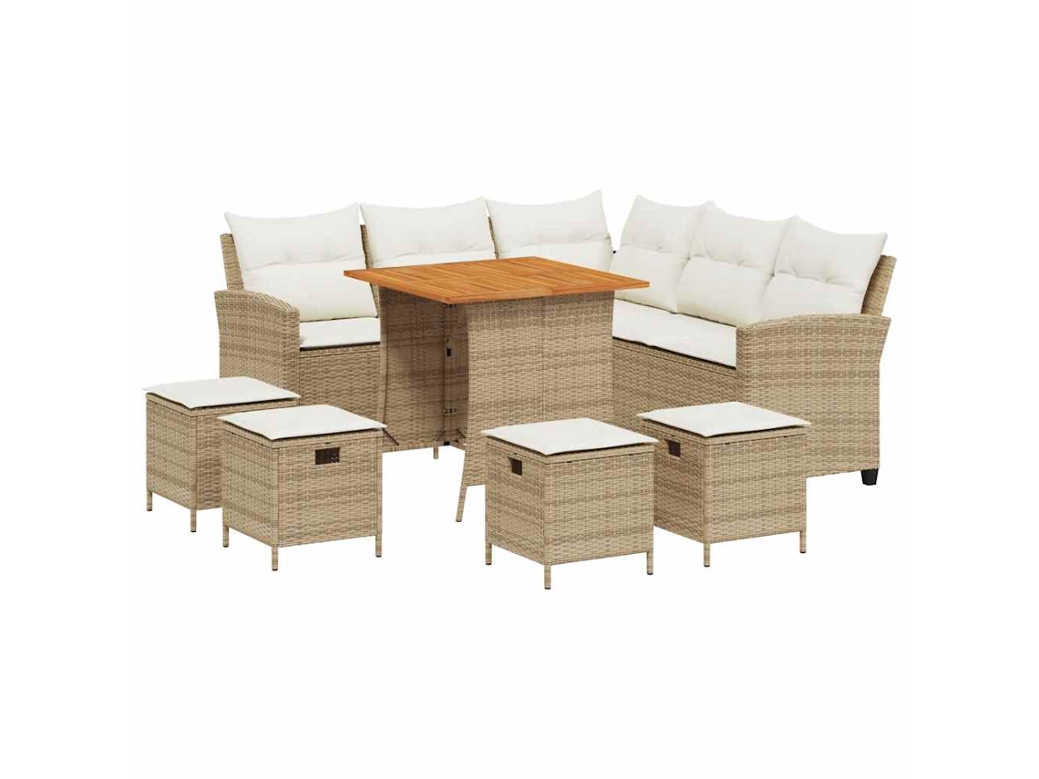 Garden Sofa Set, Garden Sofa Sets Vidaxl Bege Rattan / Vime (n/a)