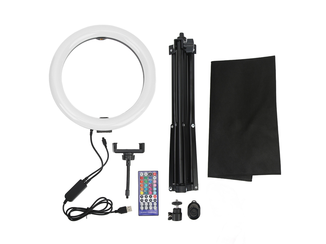 Puluz Circle Light 10.2in Rgbw Adjustable Led Arc Surface Remote Control Fill Light With Tripod For Live LAXISCREED