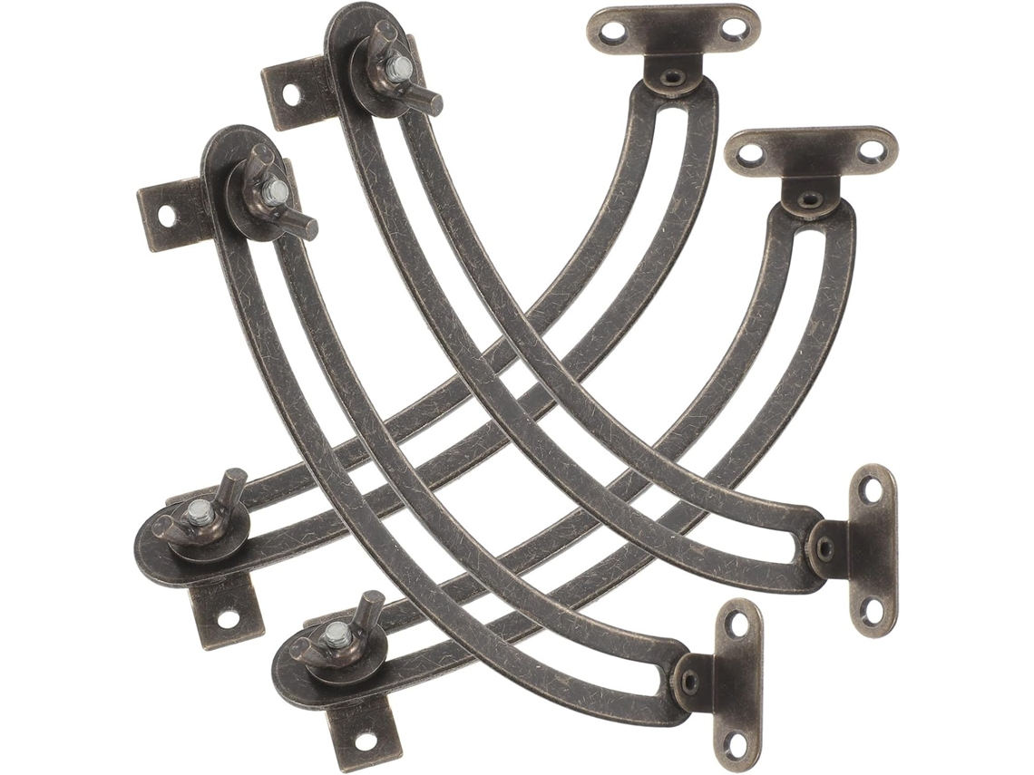Jojofuny 4 Dobradiças De Porta Armário Com Fechamento Suave, Em Ferro Preto, Com Suporte De Elevação Para Evitar Ruído