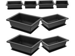 Conjunto De 8 Vasos Retangulares Para Bonsai Com Bandejas, Vasos De Flores Leves E Práticos Para Dec