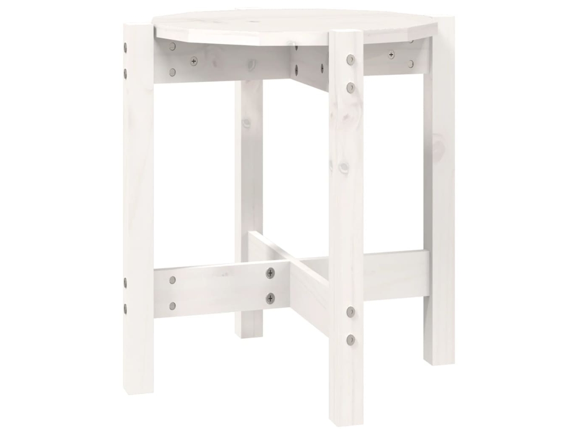 Coffee Table, Coffee Tables Vidaxl Branco Madeira De Pinho (ø 42.5 X 45 Cm)
