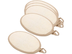 Conjunto De 5 Esponjas Bucha Esfoliantes Naturais Healvian, Formato Oval, Para Corpo E Rosto, Para Banho E Ducha
