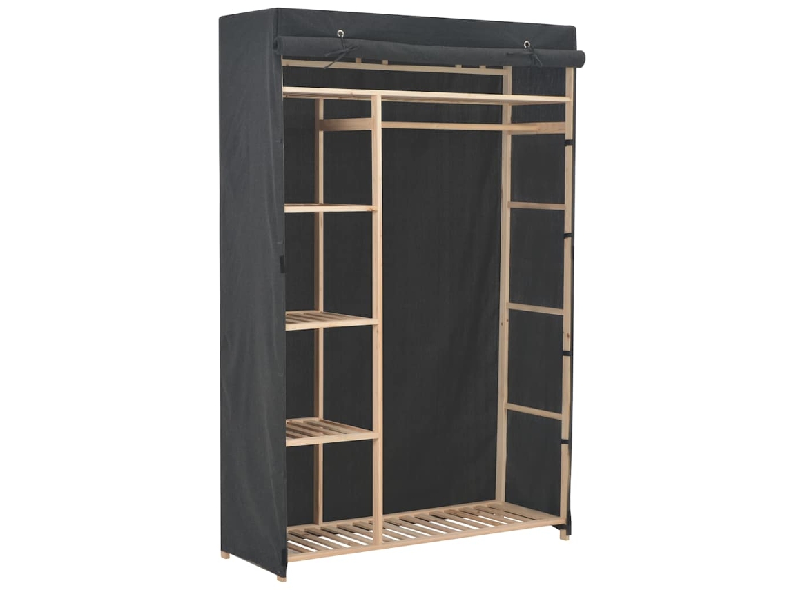 Vidaxl Roupeiro 110x40x170 Cm Tecido Cinzento