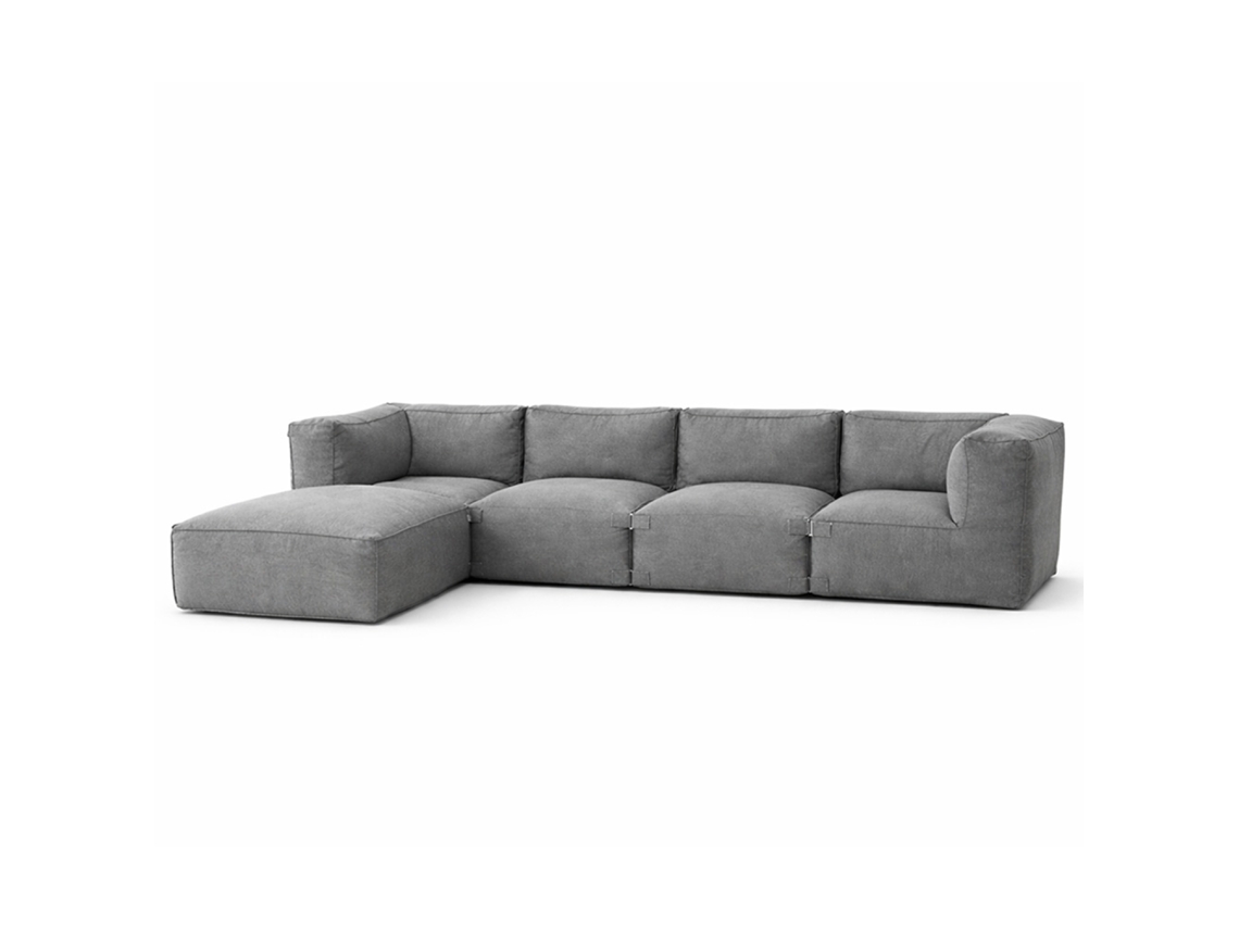 Praiano Conjunto De Jardim Modular Para 5 Lugares Cinzento Em Tecido Repelente À Água