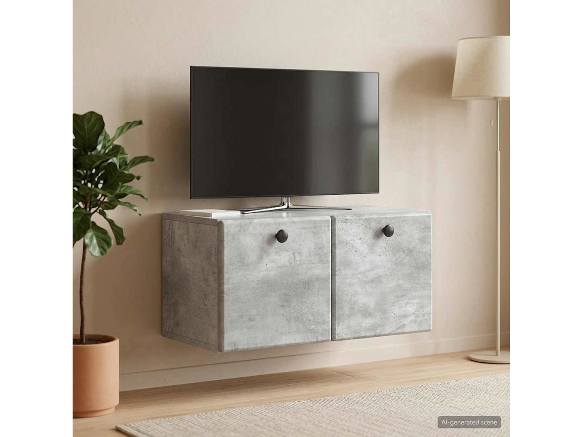 Vidaxl Gabinete De Tv De Parede 59,5 X 31 X 30 Cm Cinzento Cimento